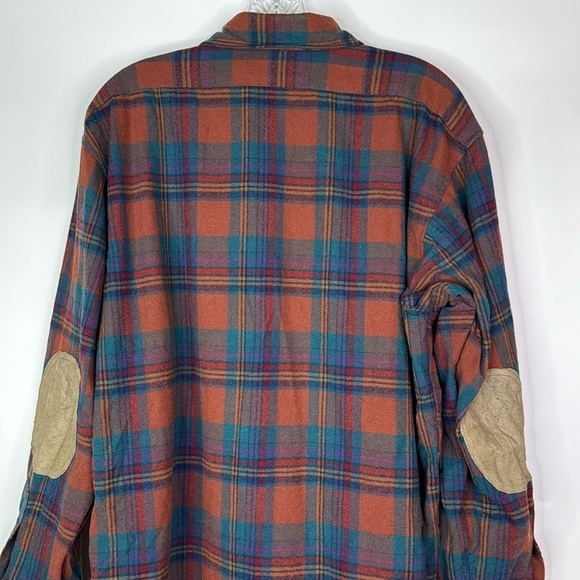 Vintage Pendleton Blue Plaid Wool Button Down Long Sleeve Shirt Large - Picture 5 of 9